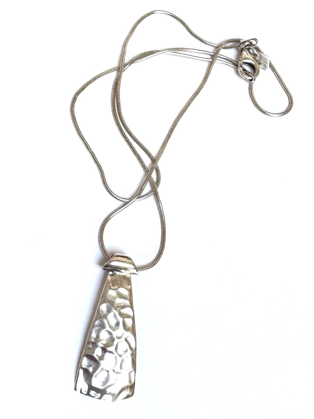 SILPADA Necklace Hammered Sterling Tie Geometric 18” Chain Detach N1592 EXC COND - Picture 4 of 8